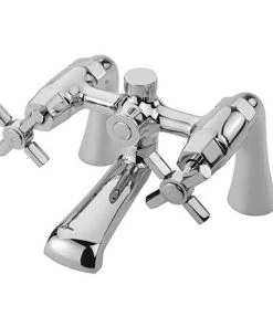Tre Mercati Charleston Art Deco Pillar Bath Filler Tap - Chrome - 1403