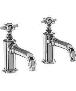 Arcade Basin Pillar Taps with Tap Handles - Chrome