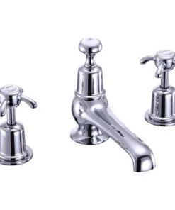 Burlington - Anglesey 3 Tap Hole Basin Mixer with Pop Up Waste - AN12