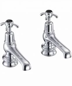 Burlington Anglesey Regent Black Basin Taps 5"