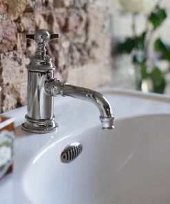 Arcade Monobloc Basin Mixer Tap - Nickel - Various Tap Head Options -Cheap Traditional Taps Store ARC12 D2 460