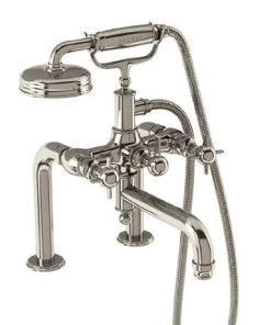 Arcade Deck Mounted Bath Shower Mixer - Nickel - Various Tap Head Options