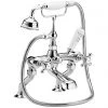 Bayswater White Crosshead Deck Mounted Bath Shower Mixer -Cheap Traditional Taps Store BAYT104 P