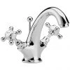 Bayswater White Crosshead Mono Basin Mixer + Pop-Up Waste -Cheap Traditional Taps Store BAYT105 P