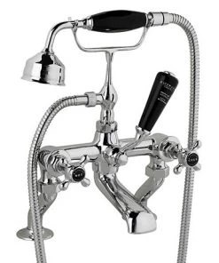 Bayswater Black Crosshead Deck Mounted Bath Shower Mixer