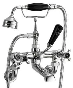 Bayswater Black Crosshead Wall Mounted Bath Shower Mixer