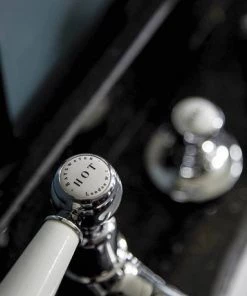 Bayswater White Lever Domed Collar Traditional Basin Taps 9 Bayswater White Lever Domed Collar Traditional Basin Taps -Cheap Traditional Taps Store BAYT301 D3 460