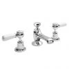 Bayswater White Lever Domed Collar 3 Tap Hole Deck Basin Mixer + Pop-Up Waste -Cheap Traditional Taps Store BAYT307 P