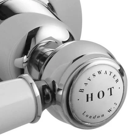 Bayswater White Lever Domed Collar Wall Mounted Bath Shower Mixer 4 Bayswater White Lever Domed Collar Wall Mounted Bath Shower Mixer - Image 2