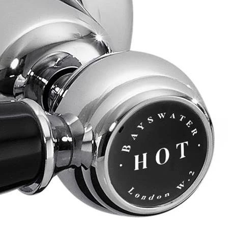 Bayswater Black Lever Domed Collar Traditional Bath Taps 4 Bayswater Black Lever Domed Collar Traditional Bath Taps - Image 2