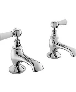 Bayswater White Lever Traditional Bath Taps