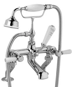 Bayswater White Lever Deck Mounted Bath Shower Mixer