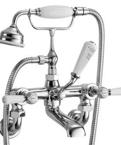 Bayswater White Lever Wall Mounted Bath Shower Mixer