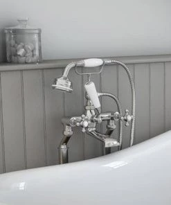 Hudson Reed Topaz Freestanding Bath Shower Mixer - Chrome -Cheap Traditional Taps Store BC304 DA311 d4 460