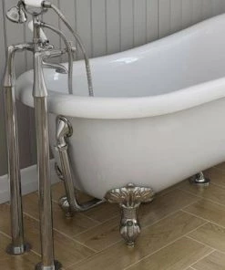 Hudson Reed Topaz Freestanding Bath Shower Mixer - Chrome -Cheap Traditional Taps Store BC304 DA311 d3 460