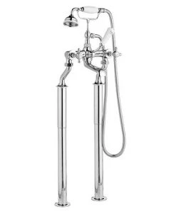 Hudson Reed Topaz Bath Shower Mixer with Extended Leg Set - Chrome