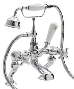 Hudson Reed Topaz Dome Deck Mounted Bath Shower Mixer + Shower Kit