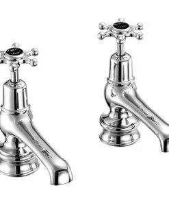 Burlington Birkenhead Regent Black Basin Taps 5"