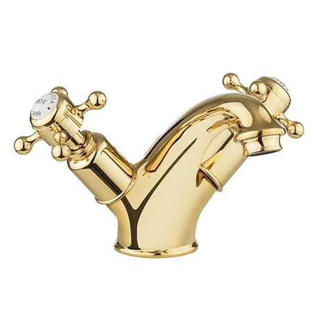 Crosswater Belgravia Unlacquered Brass Crosshead Basin Monobloc Tap - BL110DNQ 3 Crosswater Belgravia Unlacquered Brass Crosshead Basin Monobloc Tap - BL110DNQ
