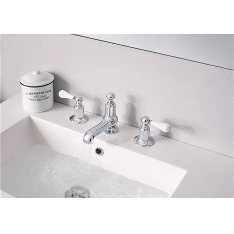 Crosswater Belgravia Lever 3 Tap Hole Basin Mixer - BL130DNC_LV 4 Crosswater Belgravia Lever 3 Tap Hole Basin Mixer - BL130DNC_LV - Image 2