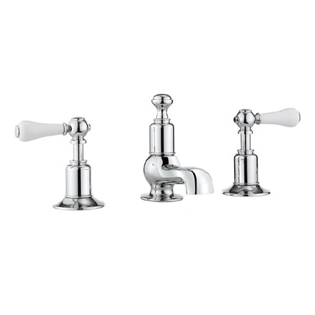 Crosswater Belgravia Lever 3 Tap Hole Basin Mixer - BL130DNC_LV 3 Crosswater Belgravia Lever 3 Tap Hole Basin Mixer - BL130DNC_LV