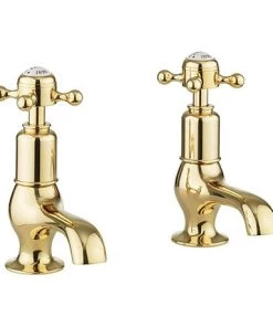 Crosswater Belgravia Unlacquered Brass Crosshead Cloakroom Basin Taps - BL150DNQ