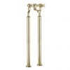 Crosswater Belgravia Unlacquered Brass Crosshead Floor Mounted Freestanding Bath Filler