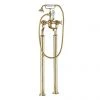 Crosswater Belgravia Unlacquered Brass Crosshead Floor Mounted Freestanding Bath Shower Mixer