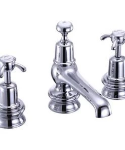 Burlington Anglesey Regent - Chrome 3 Tap Hole Basin Mixer with Pop Up - ANR12