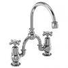 Burlington - Claremont 2TH Bridge Curved Spout Basin Mixer (200mm centers) w Plug & Chain -Cheap Traditional Taps Store Burlington Claremont 2TH Bridge Curved Spout Basin Mixer 200mm centers p