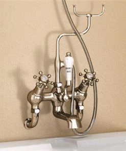 Burlington Claremont Angled Wall Mounted Bath Shower Mixer with Shower Hook - H335-CL -Cheap Traditional Taps Store Burlington Claremont Angled Wall Mounted Bath Shower Mixer H335 CL d1 375