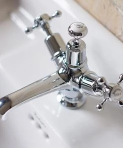 Burlington Claremont Basin Mixer Tap with Plug & Chain Waste - CL5 -Cheap Traditional Taps Store Burlington Claremont Basin Mixer with Plug and Chain CL5 d2 460