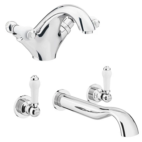 Chatsworth 1928 Traditional Lever Tap Package (Wall Mounted Bath Tap + Basin Tap) 3 Chatsworth 1928 Traditional Lever Tap Package (Wall Mounted Bath Tap + Basin Tap)