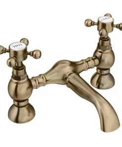 Chatsworth 1928 Antique Brass Crosshead Bath Filler Tap -Cheap Traditional Taps Store CHBFBRA d4 460