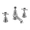 Burlington Claremont Black 3TH Basin Mixer with Pop-up Waste -Cheap Traditional Taps Store CL12 BLA P