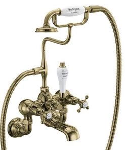 Burlington Gold Claremont Wall Mounted Bath Shower Mixer