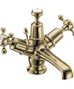 Burlington Gold Claremont Basin Mixer with Pop-up Waste
