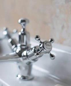 Burlington Claremont - Chrome Basin Mixer Tap with Pop Up Waste - CL4 -Cheap Traditional Taps Store CL4 D2 460