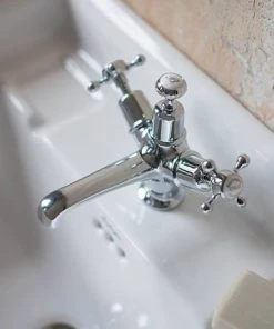 Burlington Claremont - Chrome Basin Mixer Tap with Pop Up Waste - CL4 -Cheap Traditional Taps Store CL4 D3 460