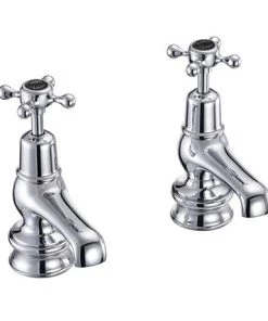 Burlington Claremont Regent Black Basin Taps 3"