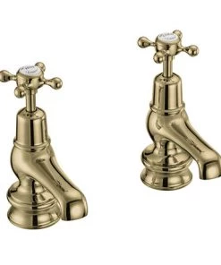 Burlington Gold Claremont Regent Basin Taps 3"