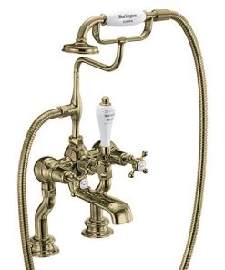 Burlington Gold Claremont Regent Deck Mounted Bath Shower Mixer