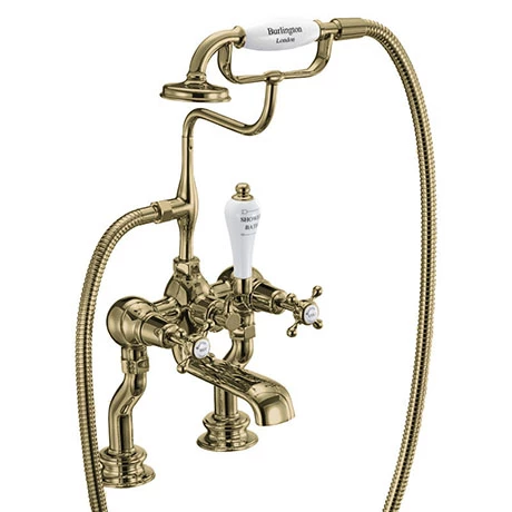 Burlington Gold Claremont Regent Deck Mounted Bath Shower Mixer 3 Burlington Gold Claremont Regent Deck Mounted Bath Shower Mixer