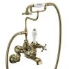 Burlington Gold Claremont Regent Wall Mounted Bath Shower Mixer