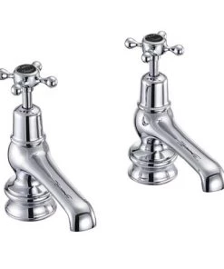 Burlington Claremont Regent Black Basin Taps 5"