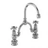 Burlington Claremont Regent Black 2TH Bridge Curved Spout Basin Mixer (230mm centers) -Cheap Traditional Taps Store CLR28 BLA P