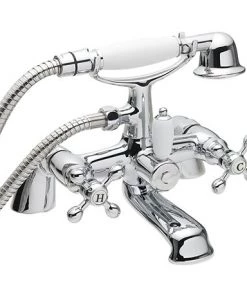 Nuie Viscount Bath Shower Mixer with Small Handset - Chrome