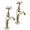 Deva Coronation 1/2" BS1010 High Neck Sink Taps - Gold -Cheap Traditional Taps Store Deva Coronation BS1010 High Neck Sink Taps Gold p