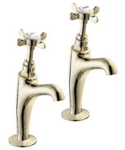 Deva Coronation 1/2" BS1010 High Neck Sink Taps - Gold