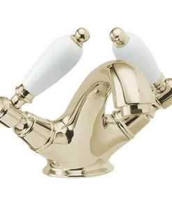 Deva Georgian Mono Basin Mixer Tap with Pop Up Waste - Gold